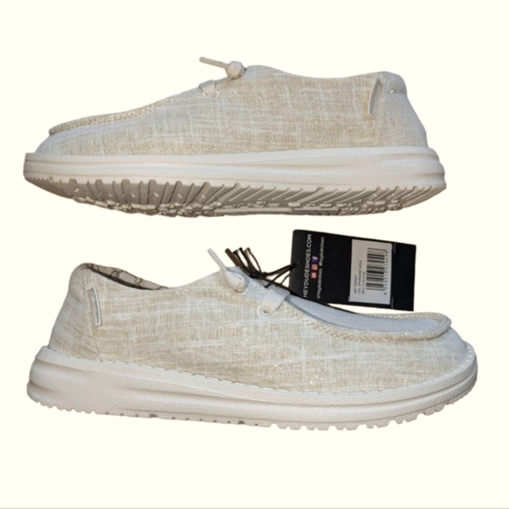 Wendy Sparkling Gold Tie Shoe